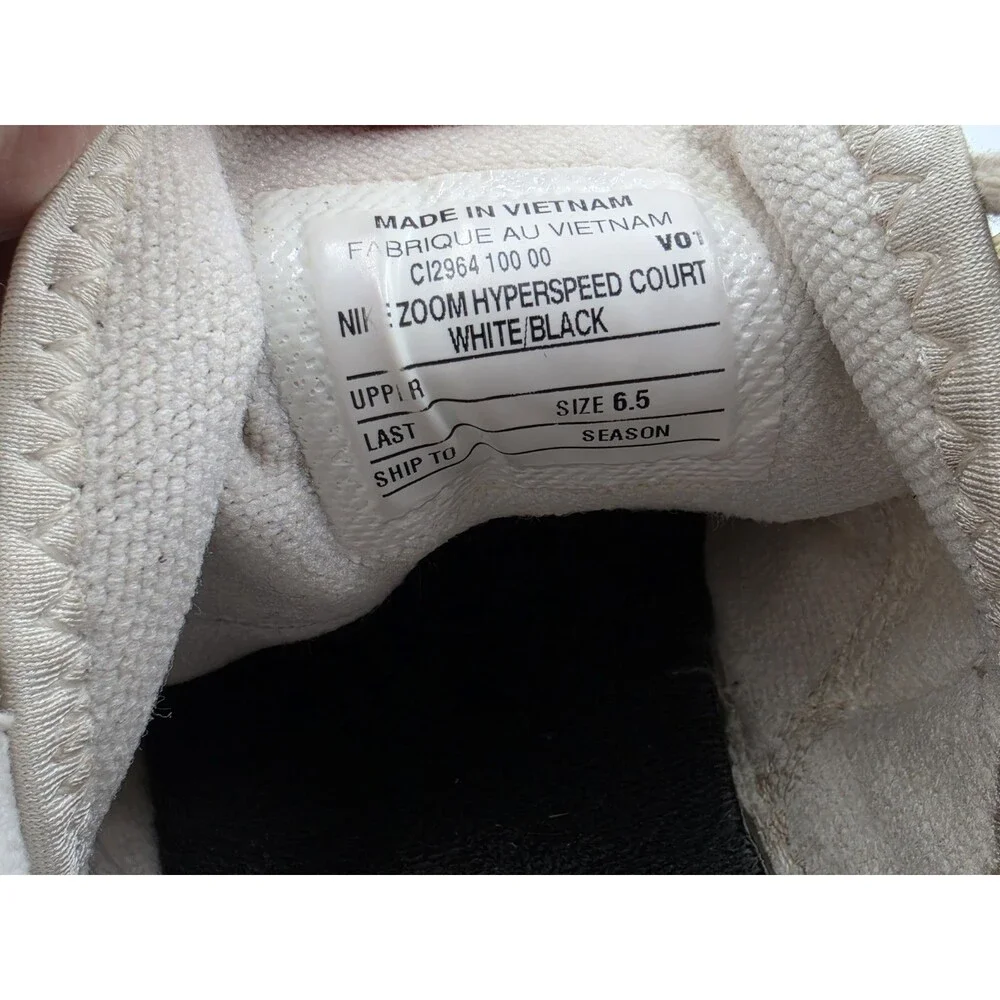 Nike Zoom Hyperspeed Court Volleyball Shoes White Black CI2964-100 Womens 6.5
